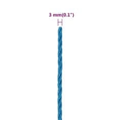 Vidaxl Delovna vrv moder 3 mm 250 m polipropilen