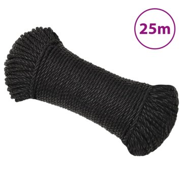 Vidaxl Delovna vrv črna 3 mm 25 m polipropilen