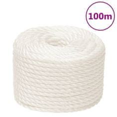 shumee vidaXL Delovna vrv bela 12 mm 100 m polipropilen