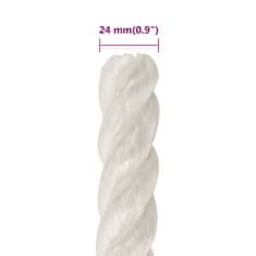 Vidaxl Delovna vrv bela 24 mm 100 m polipropilen