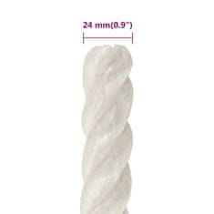 Vidaxl Delovna vrv bela 24 mm 50 m polipropilen