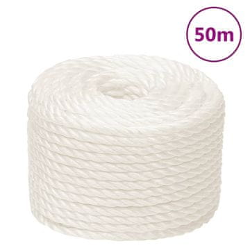 Vidaxl Delovna vrv bela 24 mm 50 m polipropilen