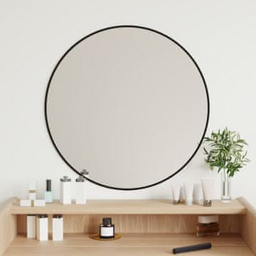 Vidaxl vidaXL Stensko ogledalo črno Ø 60 cm okroglo
