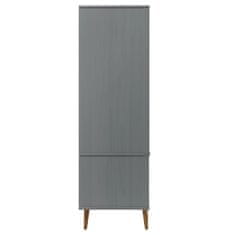 Vidaxl Garderobna omara siva 90x55x175 cm trdna borovina
