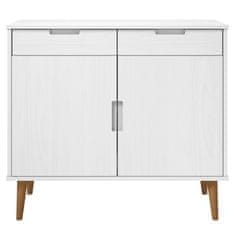 Vidaxl Komoda MOLDE bela 90x40x80 cm trdna borovina