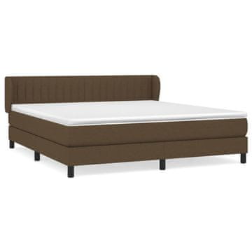 Vidaxl Box spring postelja z vzmetnico temno rjava 180x200 cm blago