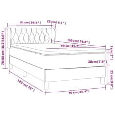 Vidaxl Box spring postelja z vzmetnico temno siva 90x190 cm blago