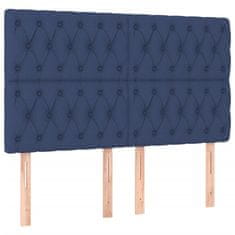 Vidaxl Box spring postelja z vzmetnico modra 160x200 cm blago