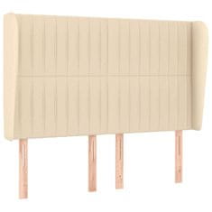 Vidaxl Box spring postelja z vzmetnico krem 140x200 cm blago