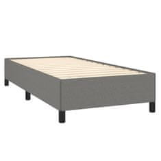 Vidaxl Box spring postelja z vzmetnico temno siva 90x190 cm blago