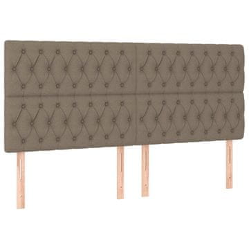 Vidaxl Vzglavje postelje sivo-rjavo 180x7x118/128 cm blago