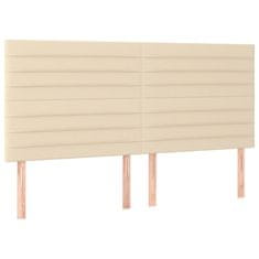 Vidaxl Box spring postelja z vzmetnico LED krem 200x200 cm blago