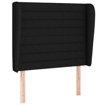 Vidaxl Vzglavje z ušesi črno 103x23x118/128 cm blago