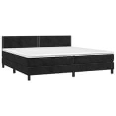 Vidaxl Box spring postelja z vzmetnico LED črna 200x200 cm žamet