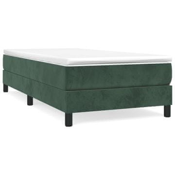 Vidaxl Box spring postelja z vzmetnico temno zelena 80x200 cm žamet