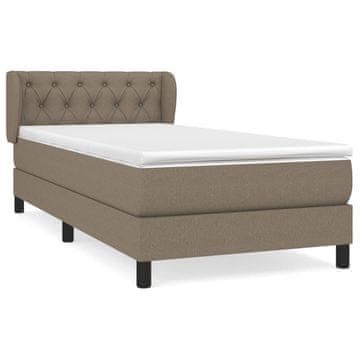 Vidaxl Box spring postelja z vzmetnico taupe 80x200 cm blago