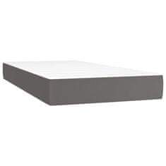 Vidaxl Vzmetnica z žepkasto vzmetjo siva 90x190x20 cm umetno usnje