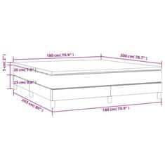 Vidaxl Box spring postelja z vzmetnico temno rjava 180x200 cm blago