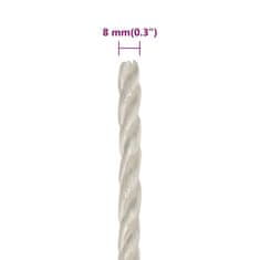 Vidaxl Delovna vrv bela 8 mm 500 m polipropilen