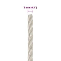 Vidaxl Delovna vrv bela 8 mm 25 m polipropilen