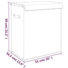 Vidaxl Zložljiva košara za perilo siva 51x34,5x59 cm lanena tkanina
