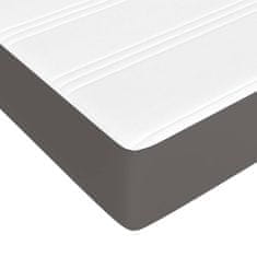 Vidaxl Vzmetnica z žepkasto vzmetjo siva 90x200x20 cm umetno usnje