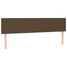 Vidaxl Posteljno vzglavje 2 kosa temno rjavo 100x5x78/88 cm blago