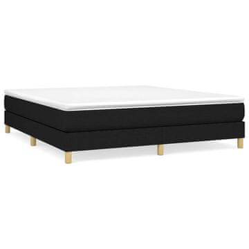 Vidaxl Box spring postelja z vzmetnico črna 180x200 cm blago