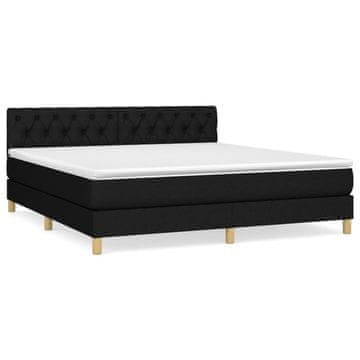 Vidaxl Box spring postelja z vzmetnico črna 160x200 cm blago