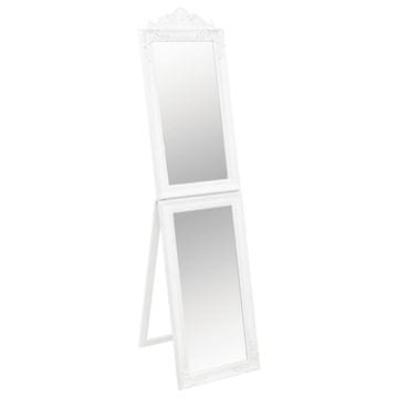 Vidaxl Prostostoječe ogledalo belo 45x180 cm