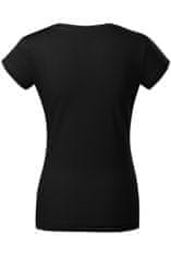 Malfini Ženska majica slim fit z izrezom V, črna, XS