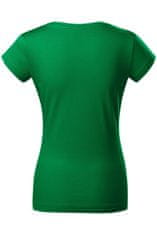 Malfini Ženska majica slim fit z izrezom V, travnato zelena, S