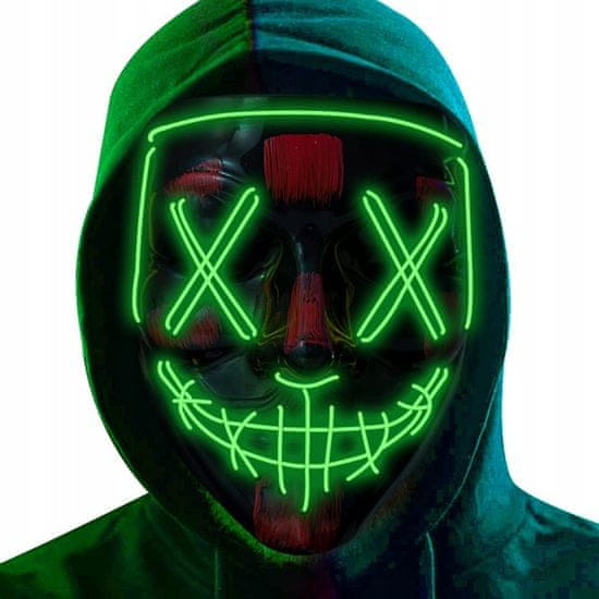 Korbi LED Zelena Maska Purge s Svetlobnimi Načini