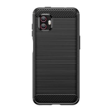 slomart carbon case za samsung galaxy xcover 6 pro upogljiv silikonski carbon ovitek črn