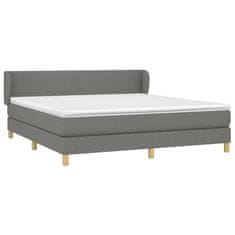 Vidaxl Box spring postelja z vzmetnico temno siva 160x200 cm blago