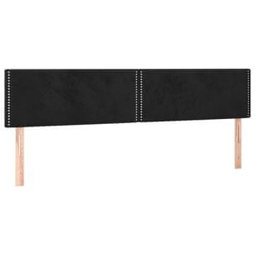 Vidaxl Posteljno vzglavje črna 200x5x78/88 cm žamet
