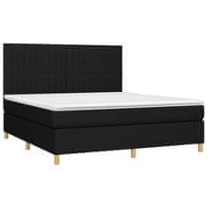 Vidaxl Box spring postelja z vzmetnico LED črna 160x200 cm blago