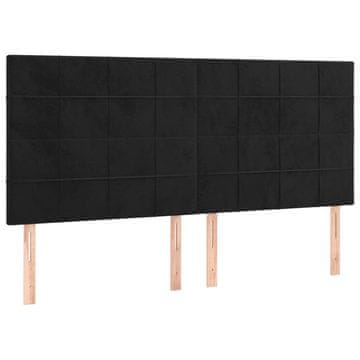 Vidaxl Vzglavje postelje črno 200x5x118/128 cm žametno
