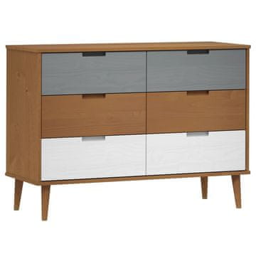 Vidaxl Predalnik MOLDE rjav 113x40x80 cm trdna borovina