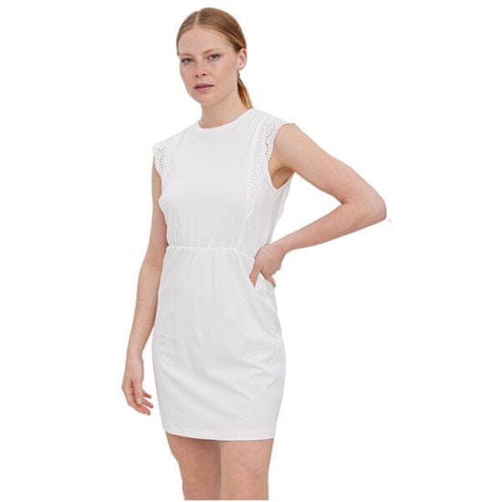 Vero Moda Ženska obleka VMHOLLYN Regular Fit 10265206 Snežno White