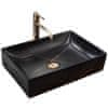 Umivalnik Inga black marble mat countertop