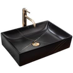 REA Umivalnik Inga black marble mat countertop