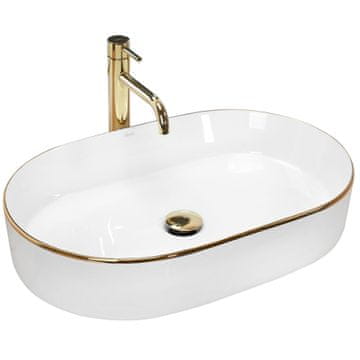 REA Nadia White Gold Edge podstavni umivalnik