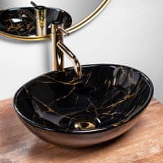 REA Sofia Black Marble Shiny countertop umivalnik