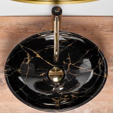 REA Sofia Black Marble Shiny countertop umivalnik