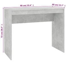 shumee Pisalna miza betonsko siva 90x40x72 cm iverna plošča