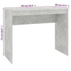 Vidaxl Pisalna miza betonsko siva 90x40x72 cm iverna plošča