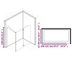 Vidaxl Tuš kabina harmonika prozorna ESG 120x68x130 cm