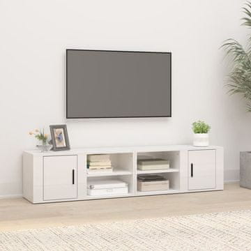 Vidaxl vidaXL TV omarice, komplet 2 kosov, bele, visok sijaj, 80 x 31,5 x 36 cm