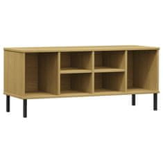 Vidaxl Regal za čevlje z nogami rjav 106x35x45 cm trden les OSLO